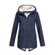 Plus Size Plush Lined Hooded Coat, Casual Long Sleeve Zipper Warm Coat For Winter, Women's Plus Size Clothing Plus Size Plush Lined Hooded Coat, Casual Long Sleeve Zipper Warm Coat For Winter, Women's Plus Size Clothing