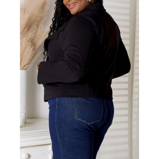 1pc Women'S Casual Cotton Jacket - Solid Color, Slight Stretch, Asymmetrical Zip-Up with Pockets, Soft Fabric, Long Sleeves, Relaxed Fit, Shawl Collar, Hip-Length - Ideal for Spring/Fall/Winter Everyday Wear 1pc Women'S Casual Cotton Jacket - Solid Color, Slight Stretch, Asymmetrical Zip-Up with Pockets, Soft Fabric, Long Sleeves, Relaxed Fit, Shawl Collar, Hip-Length - Ideal for Spring/Fall/Winter Everyday Wear