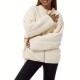 Chic Plus Size Quilted Jacket for Women - Casual Long Sleeve, Full Zip Padded Coat with Stand Collar, Machine Washable - Perfect for Fall/Winter Chic Plus Size Quilted Jacket for Women - Casual Long Sleeve, Full Zip Padded Coat with Stand Collar, Machine Washable - Perfect for Fall/Winter