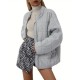 Chic Plus Size Quilted Jacket for Women - Casual Long Sleeve, Full Zip Padded Coat with Stand Collar, Machine Washable - Perfect for Fall/Winter Chic Plus Size Quilted Jacket for Women - Casual Long Sleeve, Full Zip Padded Coat with Stand Collar, Machine Washable - Perfect for Fall/Winter
