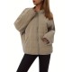 Chic Plus Size Quilted Jacket for Women - Casual Long Sleeve, Full Zip Padded Coat with Stand Collar, Machine Washable - Perfect for Fall/Winter Chic Plus Size Quilted Jacket for Women - Casual Long Sleeve, Full Zip Padded Coat with Stand Collar, Machine Washable - Perfect for Fall/Winter