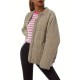 Chic Plus Size Quilted Jacket for Women - Casual Long Sleeve, Full Zip Padded Coat with Stand Collar, Machine Washable - Perfect for Fall/Winter Chic Plus Size Quilted Jacket for Women - Casual Long Sleeve, Full Zip Padded Coat with Stand Collar, Machine Washable - Perfect for Fall/Winter