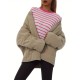 Chic Plus Size Quilted Jacket for Women - Casual Long Sleeve, Full Zip Padded Coat with Stand Collar, Machine Washable - Perfect for Fall/Winter Chic Plus Size Quilted Jacket for Women - Casual Long Sleeve, Full Zip Padded Coat with Stand Collar, Machine Washable - Perfect for Fall/Winter