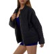 Chic Plus Size Quilted Jacket for Women - Casual Long Sleeve, Full Zip Padded Coat with Stand Collar, Machine Washable - Perfect for Fall/Winter Chic Plus Size Quilted Jacket for Women - Casual Long Sleeve, Full Zip Padded Coat with Stand Collar, Machine Washable - Perfect for Fall/Winter