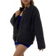 Chic Plus Size Quilted Jacket for Women - Casual Long Sleeve, Full Zip Padded Coat with Stand Collar, Machine Washable - Perfect for Fall/Winter Chic Plus Size Quilted Jacket for Women - Casual Long Sleeve, Full Zip Padded Coat with Stand Collar, Machine Washable - Perfect for Fall/Winter