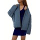 Chic Plus Size Quilted Jacket for Women - Casual Long Sleeve, Full Zip Padded Coat with Stand Collar, Machine Washable - Perfect for Fall/Winter Chic Plus Size Quilted Jacket for Women - Casual Long Sleeve, Full Zip Padded Coat with Stand Collar, Machine Washable - Perfect for Fall/Winter