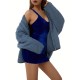 Chic Plus Size Quilted Jacket for Women - Casual Long Sleeve, Full Zip Padded Coat with Stand Collar, Machine Washable - Perfect for Fall/Winter Chic Plus Size Quilted Jacket for Women - Casual Long Sleeve, Full Zip Padded Coat with Stand Collar, Machine Washable - Perfect for Fall/Winter