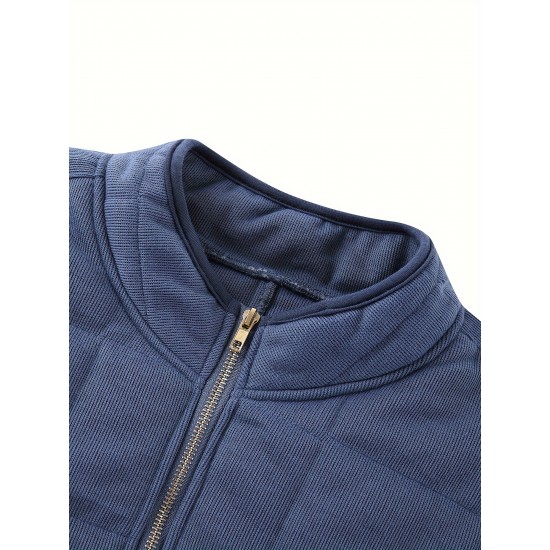 Chic Plus Size Quilted Jacket for Women - Casual Long Sleeve, Full Zip Padded Coat with Stand Collar, Machine Washable - Perfect for Fall/Winter Chic Plus Size Quilted Jacket for Women - Casual Long Sleeve, Full Zip Padded Coat with Stand Collar, Machine Washable - Perfect for Fall/Winter