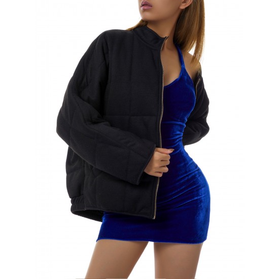 Chic Plus Size Quilted Jacket for Women - Casual Long Sleeve, Full Zip Padded Coat with Stand Collar, Machine Washable - Perfect for Fall/Winter Chic Plus Size Quilted Jacket for Women - Casual Long Sleeve, Full Zip Padded Coat with Stand Collar, Machine Washable - Perfect for Fall/Winter