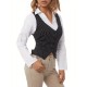 Chic Black Striped V-Neck Sleeveless Waistcoat for Women - Casual & Dressy, Slim Fit Crop Top with Button Detail Chic Black Striped V-Neck Sleeveless Waistcoat for Women - Casual & Dressy, Slim Fit Crop Top with Button Detail