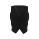 Chic Black Striped V-Neck Sleeveless Waistcoat for Women - Casual & Dressy, Slim Fit Crop Top with Button Detail Chic Black Striped V-Neck Sleeveless Waistcoat for Women - Casual & Dressy, Slim Fit Crop Top with Button Detail