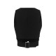 Chic Black Striped V-Neck Sleeveless Waistcoat for Women - Casual & Dressy, Slim Fit Crop Top with Button Detail Chic Black Striped V-Neck Sleeveless Waistcoat for Women - Casual & Dressy, Slim Fit Crop Top with Button Detail