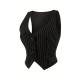 Chic Black Striped V-Neck Sleeveless Waistcoat for Women - Casual & Dressy, Slim Fit Crop Top with Button Detail Chic Black Striped V-Neck Sleeveless Waistcoat for Women - Casual & Dressy, Slim Fit Crop Top with Button Detail