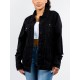 1pc Women'S Casual Cotton Faux Denim Jacket - Solid Color, Non-Stretch, Woven, Lapel Collar, Long Sleeve, Button-Front, Relaxed Fit, Hip Length - Versatile Outerwear for Spring/Fall/Winter 1pc Women'S Casual Cotton Faux Denim Jacket - Solid Color, Non-Stretch, Woven, Lapel Collar, Long Sleeve, Button-Front, Relaxed Fit, Hip Length - Versatile Outerwear for Spring/Fall/Winter