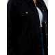 1pc Women'S Casual Cotton Faux Denim Jacket - Solid Color, Non-Stretch, Woven, Lapel Collar, Long Sleeve, Button-Front, Relaxed Fit, Hip Length - Versatile Outerwear for Spring/Fall/Winter 1pc Women'S Casual Cotton Faux Denim Jacket - Solid Color, Non-Stretch, Woven, Lapel Collar, Long Sleeve, Button-Front, Relaxed Fit, Hip Length - Versatile Outerwear for Spring/Fall/Winter