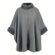Chic Women's Cloak with Faux Fur Trim - 3/4 Sleeve, Button Closure, V-Neck Outerwear for Casual Wear Chic Women's Cloak with Faux Fur Trim - 3/4 Sleeve, Button Closure, V-Neck Outerwear for Casual Wear