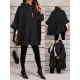 Chic Women's Cloak with Faux Fur Trim - 3/4 Sleeve, Button Closure, V-Neck Outerwear for Casual Wear Chic Women's Cloak with Faux Fur Trim - 3/4 Sleeve, Button Closure, V-Neck Outerwear for Casual Wear