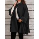 Chic Women's Cloak with Faux Fur Trim - 3/4 Sleeve, Button Closure, V-Neck Outerwear for Casual Wear Chic Women's Cloak with Faux Fur Trim - 3/4 Sleeve, Button Closure, V-Neck Outerwear for Casual Wear