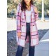 Chic Women's Plaid Long Coat - Double-Breasted, Lapel Collar with Full-Length Sleeves | Warm & Cozy for Fall/Winter | Machine Washable Chic Women's Plaid Long Coat - Double-Breasted, Lapel Collar with Full-Length Sleeves | Warm & Cozy for Fall/Winter | Machine Washable