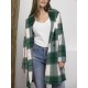 Chic Women's Plaid Long Coat - Double-Breasted, Lapel Collar with Full-Length Sleeves | Warm & Cozy for Fall/Winter | Machine Washable Chic Women's Plaid Long Coat - Double-Breasted, Lapel Collar with Full-Length Sleeves | Warm & Cozy for Fall/Winter | Machine Washable