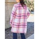 Chic Women's Plaid Long Coat - Double-Breasted, Lapel Collar with Full-Length Sleeves | Warm & Cozy for Fall/Winter | Machine Washable Chic Women's Plaid Long Coat - Double-Breasted, Lapel Collar with Full-Length Sleeves | Warm & Cozy for Fall/Winter | Machine Washable