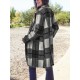 Chic Women's Plaid Long Coat - Double-Breasted, Lapel Collar with Full-Length Sleeves | Warm & Cozy for Fall/Winter | Machine Washable Chic Women's Plaid Long Coat - Double-Breasted, Lapel Collar with Full-Length Sleeves | Warm & Cozy for Fall/Winter | Machine Washable
