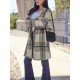 Chic Women's Plaid Long Coat - Double-Breasted, Lapel Collar with Full-Length Sleeves | Warm & Cozy for Fall/Winter | Machine Washable Chic Women's Plaid Long Coat - Double-Breasted, Lapel Collar with Full-Length Sleeves | Warm & Cozy for Fall/Winter | Machine Washable