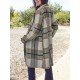 Chic Women's Plaid Long Coat - Double-Breasted, Lapel Collar with Full-Length Sleeves | Warm & Cozy for Fall/Winter | Machine Washable Chic Women's Plaid Long Coat - Double-Breasted, Lapel Collar with Full-Length Sleeves | Warm & Cozy for Fall/Winter | Machine Washable
