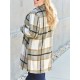 Chic Women's Plaid Long Coat - Double-Breasted, Lapel Collar with Full-Length Sleeves | Warm & Cozy for Fall/Winter | Machine Washable Chic Women's Plaid Long Coat - Double-Breasted, Lapel Collar with Full-Length Sleeves | Warm & Cozy for Fall/Winter | Machine Washable