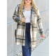 Chic Women's Plaid Long Coat - Double-Breasted, Lapel Collar with Full-Length Sleeves | Warm & Cozy for Fall/Winter | Machine Washable Chic Women's Plaid Long Coat - Double-Breasted, Lapel Collar with Full-Length Sleeves | Warm & Cozy for Fall/Winter | Machine Washable