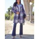 Chic Women's Plaid Long Coat - Double-Breasted, Lapel Collar with Full-Length Sleeves | Warm & Cozy for Fall/Winter | Machine Washable Chic Women's Plaid Long Coat - Double-Breasted, Lapel Collar with Full-Length Sleeves | Warm & Cozy for Fall/Winter | Machine Washable