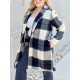 Chic Women's Plaid Long Coat - Double-Breasted, Lapel Collar with Full-Length Sleeves | Warm & Cozy for Fall/Winter | Machine Washable Chic Women's Plaid Long Coat - Double-Breasted, Lapel Collar with Full-Length Sleeves | Warm & Cozy for Fall/Winter | Machine Washable
