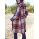 Chic Women's Plaid Long Coat - Double-Breasted, Lapel Collar with Full-Length Sleeves | Warm & Cozy for Fall/Winter | Machine Washable Chic Women's Plaid Long Coat - Double-Breasted, Lapel Collar with Full-Length Sleeves | Warm & Cozy for Fall/Winter | Machine Washable