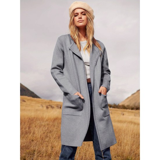 Women's Plus Size Casual Long Cardigan - Open Front, Knit Lightweight Sweater Jacket with Pockets, Machine Washable Women's Plus Size Casual Long Cardigan - Open Front, Knit Lightweight Sweater Jacket with Pockets, Machine Washable