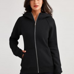 Tooluck sweatshirt outdoor cold-proof thickened fashion queen plus size women's zipper hoodie Plush jacket sweatshirt