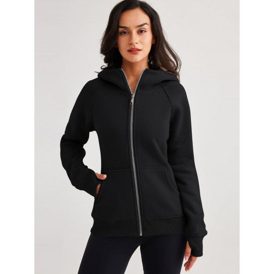 Tooluck sweatshirt outdoor cold-proof thickened fashion queen plus size women's zipper hoodie Plush jacket sweatshirt Tooluck sweatshirt outdoor cold-proof thickened fashion queen plus size women's zipper hoodie Plush jacket sweatshirt