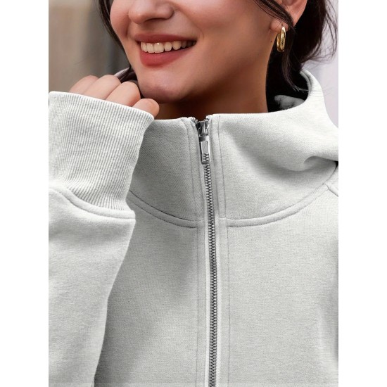 Tooluck sweatshirt outdoor cold-proof thickened fashion queen plus size women's zipper hoodie Plush jacket sweatshirt Tooluck sweatshirt outdoor cold-proof thickened fashion queen plus size women's zipper hoodie Plush jacket sweatshirt