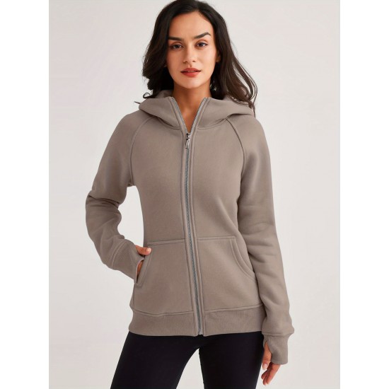 Tooluck sweatshirt outdoor cold-proof thickened fashion queen plus size women's zipper hoodie Plush jacket sweatshirt Tooluck sweatshirt outdoor cold-proof thickened fashion queen plus size women's zipper hoodie Plush jacket sweatshirt