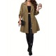 Elegant Plus Size Women's Jacket - Long Sleeve, Lapel Collar with Drawstring Waist, Button Closure - Machine Washable Fall Outerwear Elegant Plus Size Women's Jacket - Long Sleeve, Lapel Collar with Drawstring Waist, Button Closure - Machine Washable Fall Outerwear