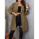 Elegant Plus Size Women's Jacket - Long Sleeve, Lapel Collar with Drawstring Waist, Button Closure - Machine Washable Fall Outerwear Elegant Plus Size Women's Jacket - Long Sleeve, Lapel Collar with Drawstring Waist, Button Closure - Machine Washable Fall Outerwear