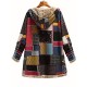 Autumn And Winter Women's Coat Warm Polyester National Style Print Hooded Casual Pocket Single-breasted Long-sleeved Women's Coat Daily Wear Autumn And Winter Women's Coat Warm Polyester National Style Print Hooded Casual Pocket Single-breasted Long-sleeved Women's Coat Daily Wear