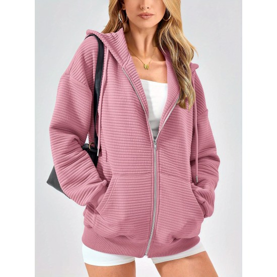 Tooluck Zipper Hoodie Women's Long Sleeve Sweatshirt Fall Clothing Oversized Hooded Casual Fashion Jacket Tooluck Zipper Hoodie Women's Long Sleeve Sweatshirt Fall Clothing Oversized Hooded Casual Fashion Jacket