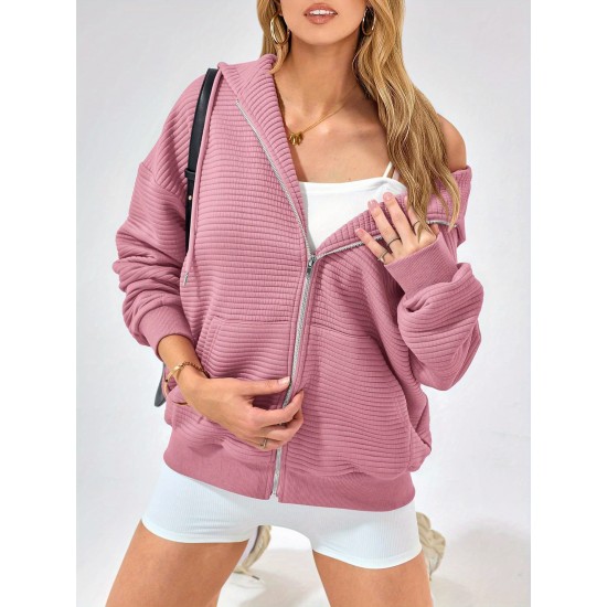 Tooluck Zipper Hoodie Women's Long Sleeve Sweatshirt Fall Clothing Oversized Hooded Casual Fashion Jacket Tooluck Zipper Hoodie Women's Long Sleeve Sweatshirt Fall Clothing Oversized Hooded Casual Fashion Jacket