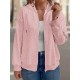 Zippered Casual Texture Fabric Cardigan Sweatshirt - With Pockets Zippered Casual Texture Fabric Cardigan Sweatshirt - With Pockets