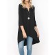 Plus Size Women's Casual Tunic Top - Button-Up Crew Neck, 3/4 Sleeve, Stretchy Polyester Blend, Machine Washable Plus Size Women's Casual Tunic Top - Button-Up Crew Neck, 3/4 Sleeve, Stretchy Polyester Blend, Machine Washable