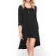 Plus Size Women's Casual Tunic Top - Button-Up Crew Neck, 3/4 Sleeve, Stretchy Polyester Blend, Machine Washable Plus Size Women's Casual Tunic Top - Button-Up Crew Neck, 3/4 Sleeve, Stretchy Polyester Blend, Machine Washable
