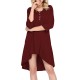 Plus Size Women's Casual Tunic Top - Button-Up Crew Neck, 3/4 Sleeve, Stretchy Polyester Blend, Machine Washable Plus Size Women's Casual Tunic Top - Button-Up Crew Neck, 3/4 Sleeve, Stretchy Polyester Blend, Machine Washable