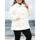 Plus Size Women'S Winter Jacket, Casual Lapel Collar, Cotton Blend, Slight Stretch, Solid Color, Reversible Plush Long Sleeve Cardigan Coat for Outwear Streetwear Plus Size Women'S Winter Jacket, Casual Lapel Collar, Cotton Blend, Slight Stretch, Solid Color, Reversible Plush Long Sleeve Cardigan Coat for Outwear Streetwear