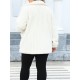 Plus Size Women'S Winter Jacket, Casual Lapel Collar, Cotton Blend, Slight Stretch, Solid Color, Reversible Plush Long Sleeve Cardigan Coat for Outwear Streetwear Plus Size Women'S Winter Jacket, Casual Lapel Collar, Cotton Blend, Slight Stretch, Solid Color, Reversible Plush Long Sleeve Cardigan Coat for Outwear Streetwear