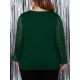 1pc Women'S Plus Size Casual Round Neck Long Sleeve Blouse with Cross Wrap Design, Polyester Fabric, Spring/Autumn Season, Basic Solid Color Top with Bubble Detail 1pc Women'S Plus Size Casual Round Neck Long Sleeve Blouse with Cross Wrap Design, Polyester Fabric, Spring/Autumn Season, Basic Solid Color Top with Bubble Detail